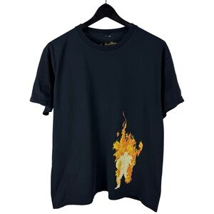 Mens Y2K Threadless Burning Man Grunge Streetwear Band Shirt Size L